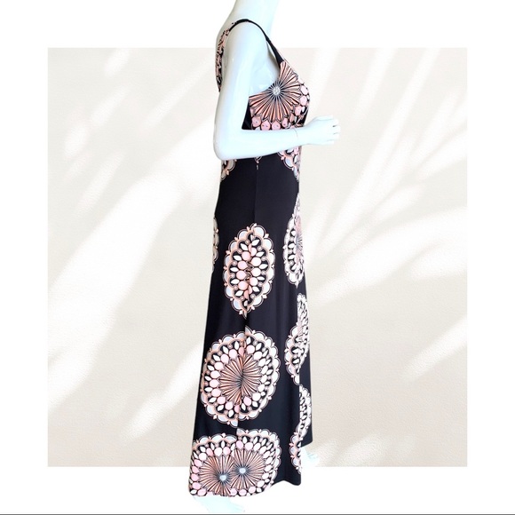 I.N.C. BLACK & PEACH MAXI DRESS - Picture 2 of 7